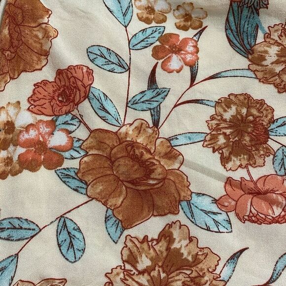 Hayden Cream Floral Mini Dress Womens Size 1XL Boho Puff Sleeves - Picture 10 of 10